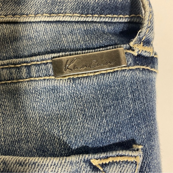 KanCan Estilo Stone Wash Distressed Straight Leg Jeans Five Pocket Zip Front 25 - Picture 14 of 16